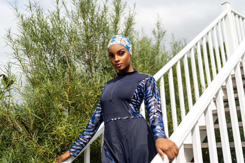 maillot de bain couvrant indigo – Image 5